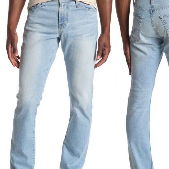 Ag Everett 31 waist Straight Leg High Rise Jeans Faded Frayed Denim 31 Reg NEW - Picture 2 of 8